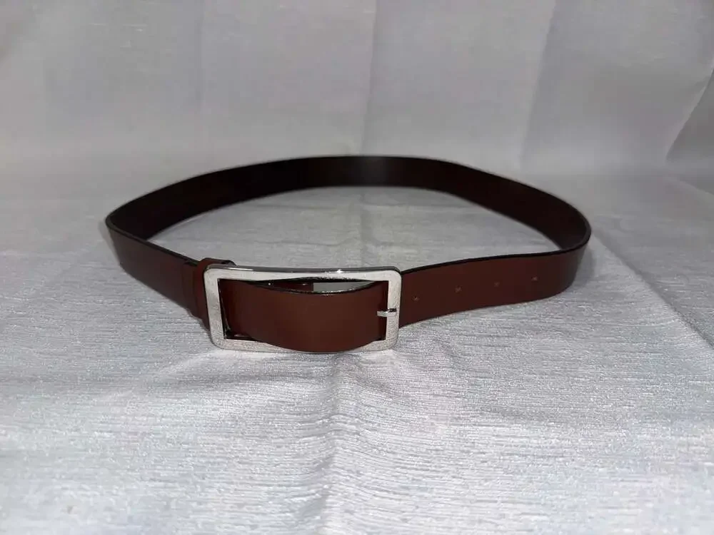Banana Republic Genuine Italian Leather Brown Belt with Silver Buckle 38in